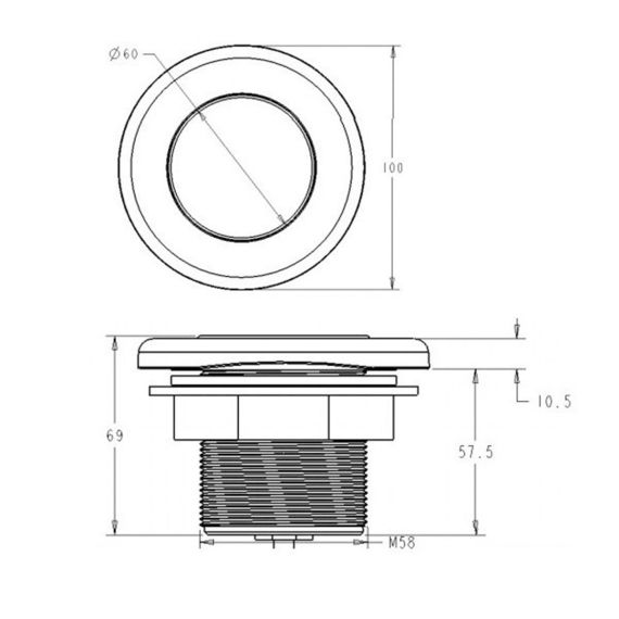 Размеры прожектора Aquaviva HT026C-45led