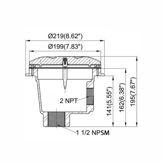 Размеры донного трапа Bridge BD1200