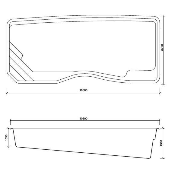 Размеры Compass Pools Riverina 106