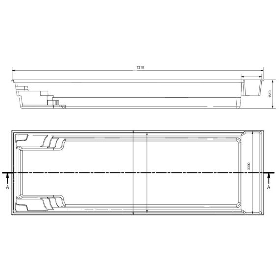 Размеры Compass Pools XL-Trainer 72 FB