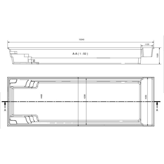 Размеры бассейна Compass XXL-Trainer 133