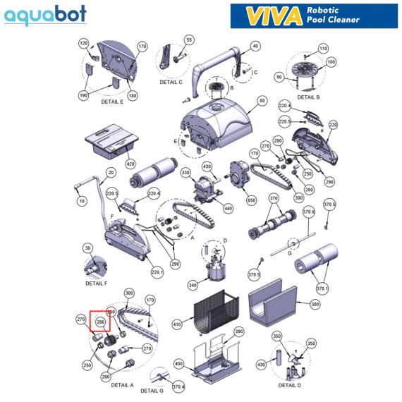 Шкив двигателя AS08694D-SP к роботу-пылесосу Aquabot Viva (AS0034110) - схема