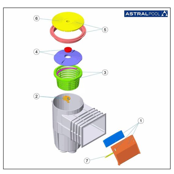 Скимвак скиммера AstralPool 4402010104 - схема