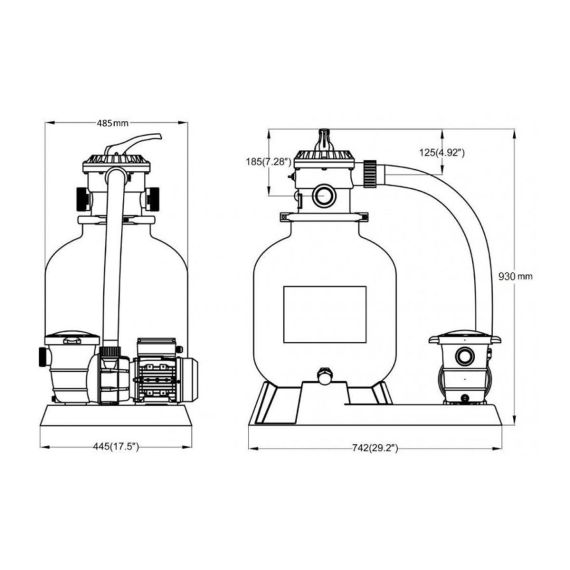 Установка Tebas 485 Saturn Standard - габаритные размеры