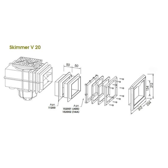 Положение рамки MTS 10200 на схеме скиммера
