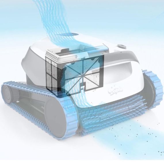 Прохождение водного потока через пылесос Maytronics Dolphin S200