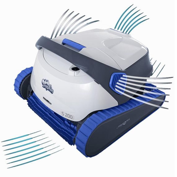 Направления выхода воды из пылесоса Maytronics Dolphin S200