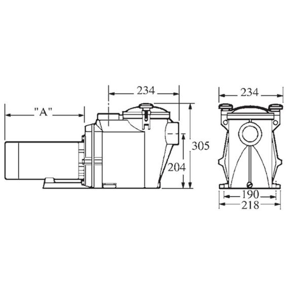 Габариты насоса Hayward RS301620VSTD RS II