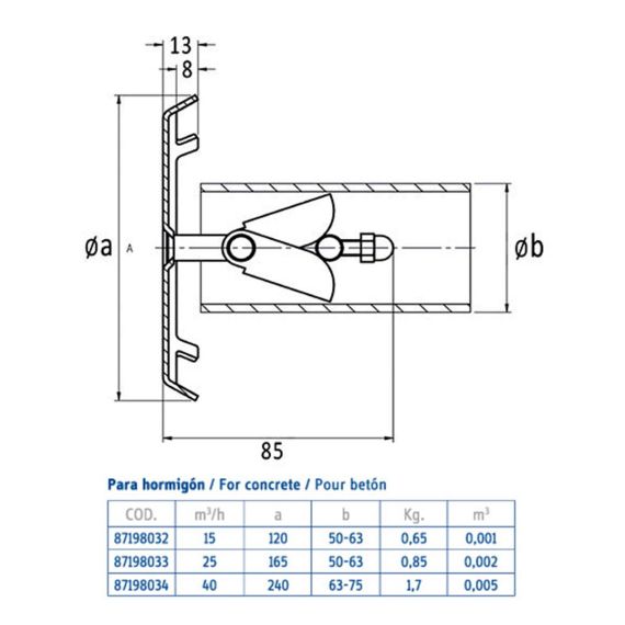 Размеры заборного устройства Flexinox 87198034