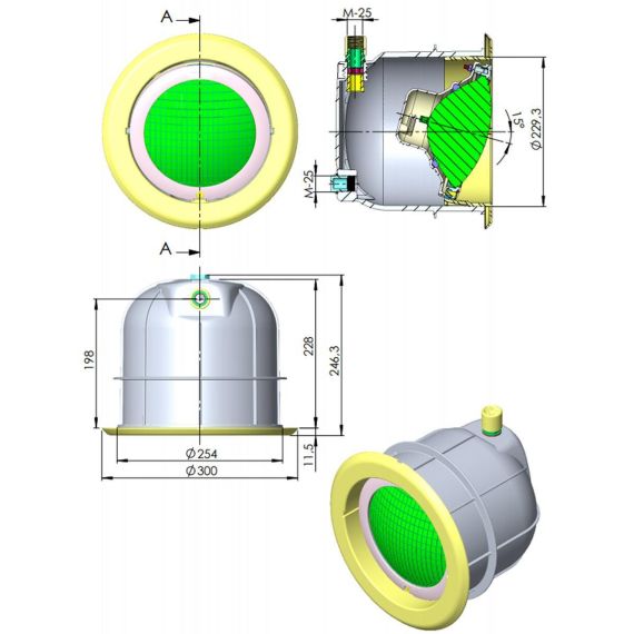 Параметры галогенного прожектора AstralPool Adjustable 33034