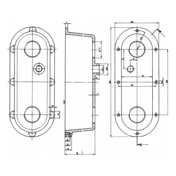 Закладной Fitstar 8701050 - размеры