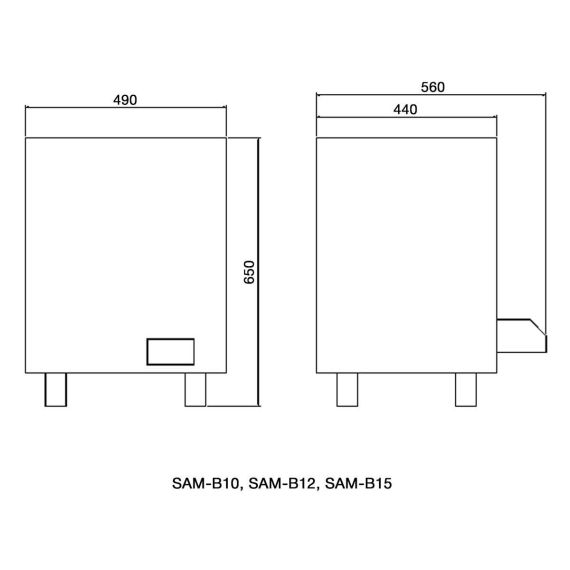 Электрокаменка для сауны Amazon SAM-B15 - размеры