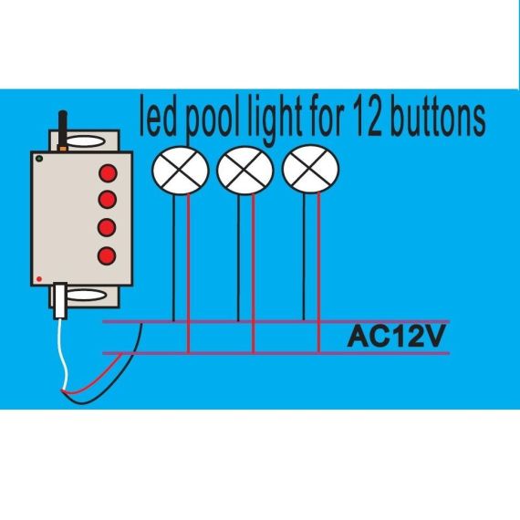 Схема соединения прожекторов и комплекта Aquaviva SL-P-C1