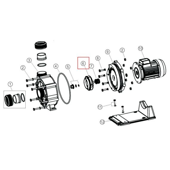 Крыльчатка насоса Emaux AFS55 (01271050) - схема