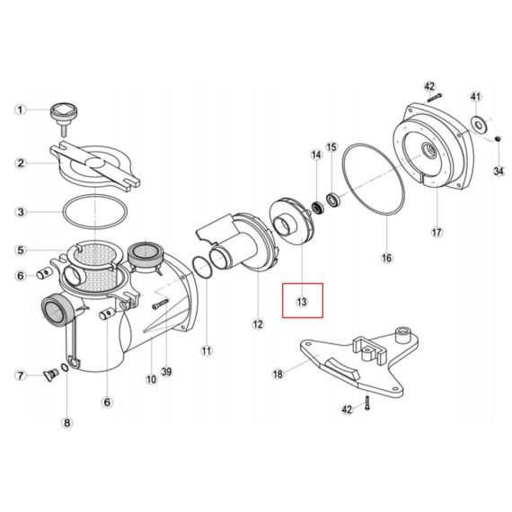 Крыльчатка насоса Kripsol NK33 RNK 131.A - схема