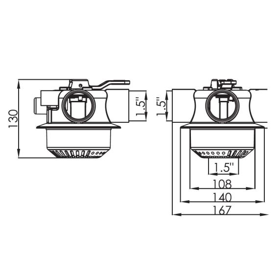 Четырехпозиционный клапан Emaux FSU MPV16/88281105B​ - размеры