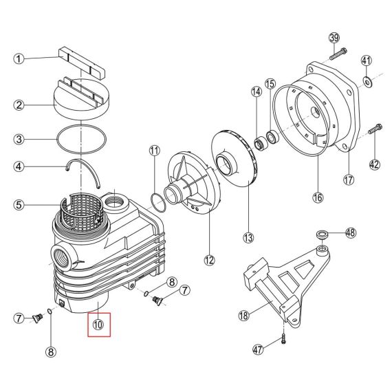 Корпус насоса Kripsol CK RCK100.A/RBH0010.02R - схема