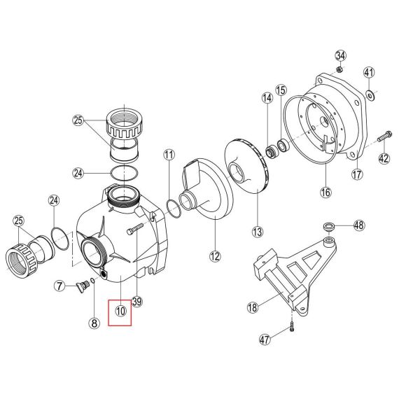 ​Корпус насоса Kripsol KNG RPUM0010.06R - схема