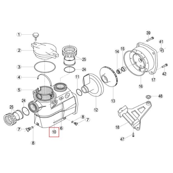 Корпус насоса Kripsol KS RPUM0010.03R - схема