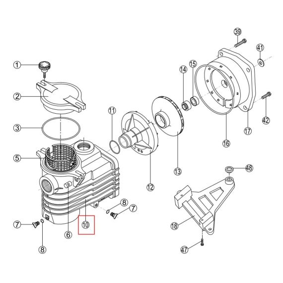 Корпус насоса Kripsol OK RBH0010.01R - схема