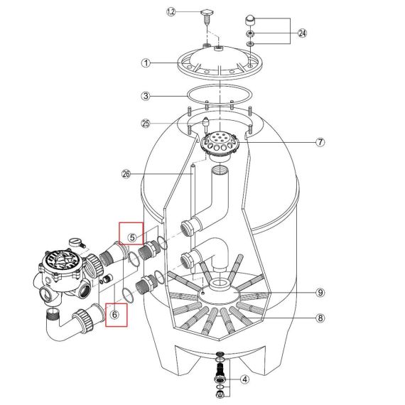 ​Комплект подключения Kripsol R060 EC.A - схема