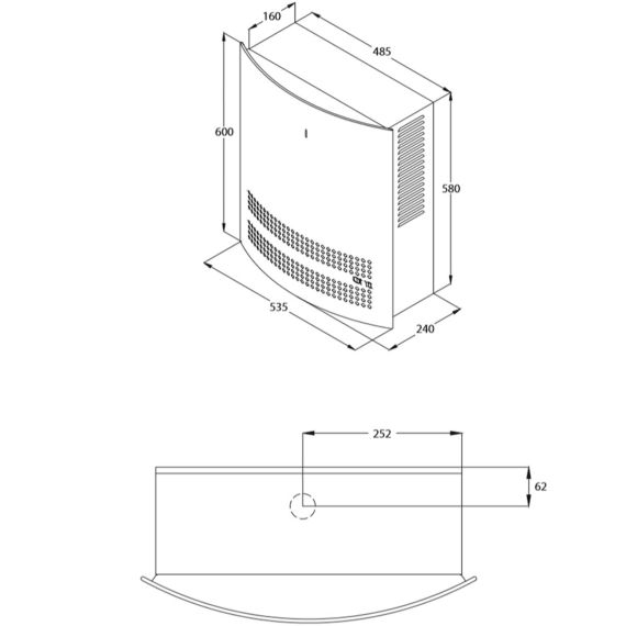 Габариты осушителя воздуха Dantherm CDF 10
