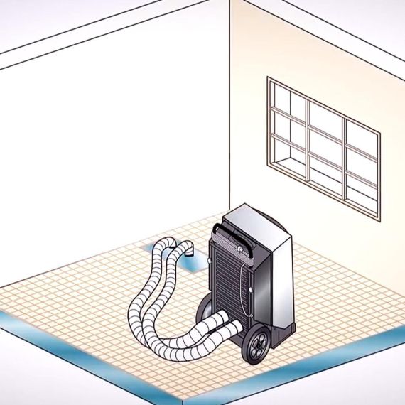Работа осушителя воздуха Dantherm CDT 30S в помещении
