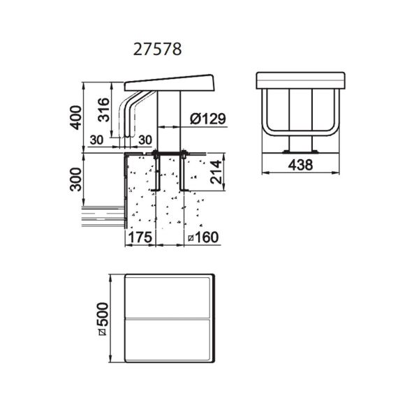 Стартовая тумба AstralPool 27578 - размеры