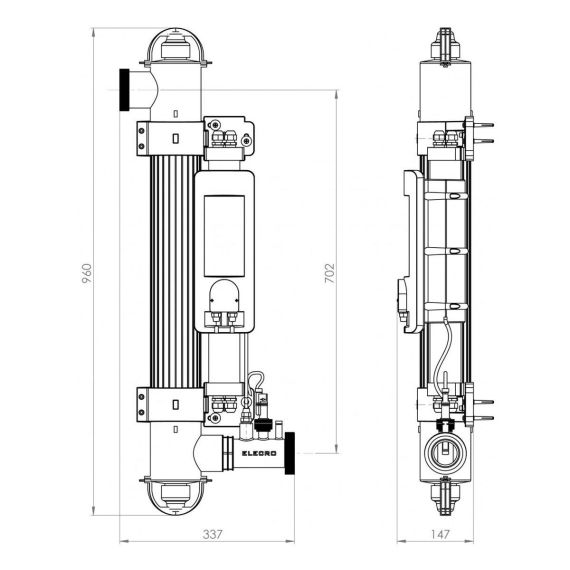 Elecro Spectrum Hybrid UV+HO SH-55 - размеры