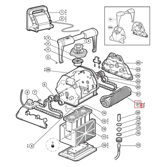​Ролик Hayward TigerShark (RCX26012/RCX26011) - схема