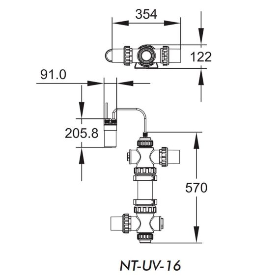 УФ-лампа Emaux Nano Tech UV-C NT-UV16 - размеры