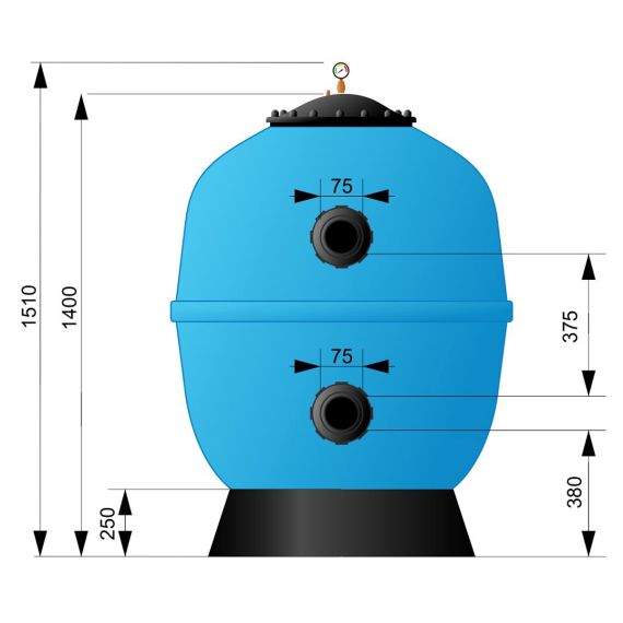 Фильтр Aquaviva M1050 - размеры