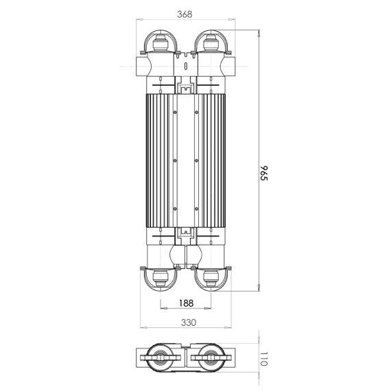 УФ-установка Elecro Spectrum Hybrid UV+HO SH-110 - размеры
