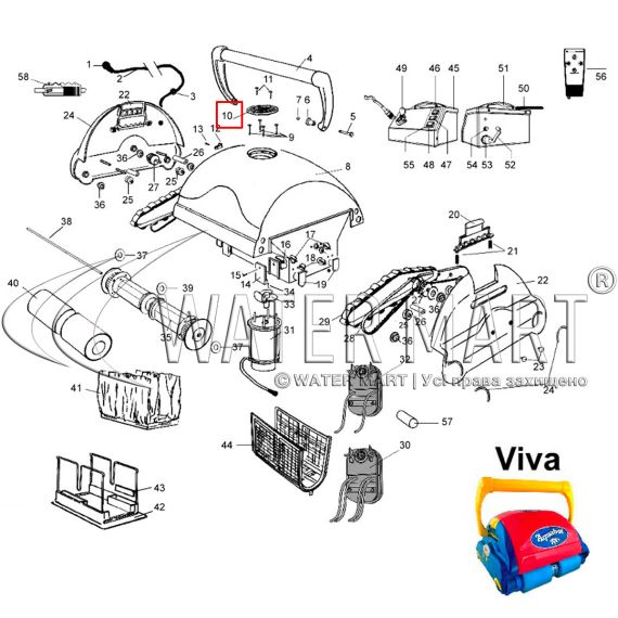 Крышка насоса Aquabot Viva/Bravo 5093 - схема 2
