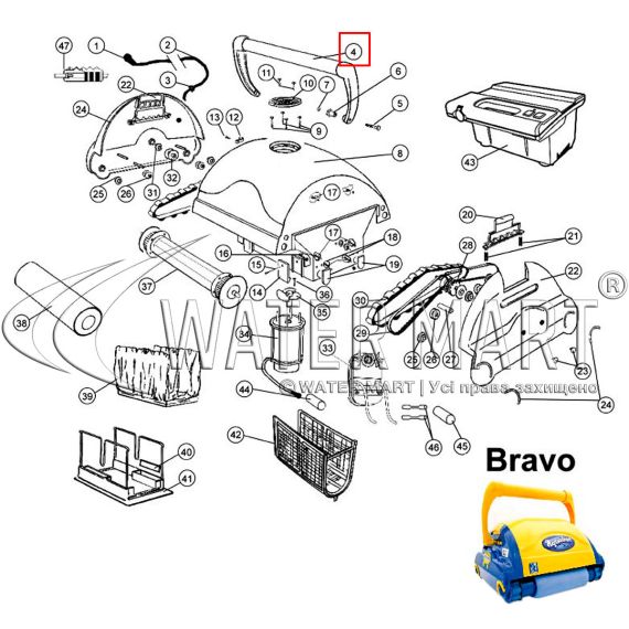 Ручка робота-пылесоса Aquabot Bravo A10600-SP - схема