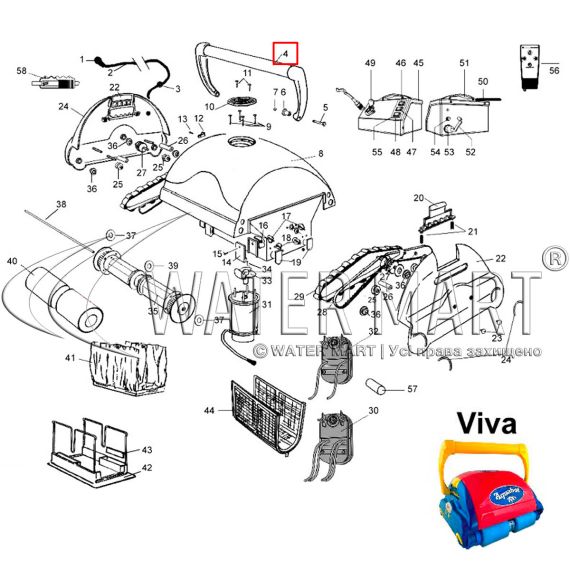 Ручка робота-пылесоса Aquabot Viva A10600-SP - схема