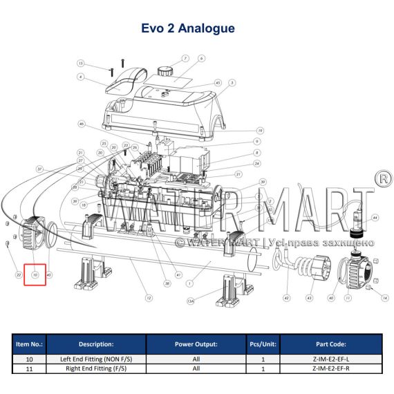 ​Фланец электронагревателя Elecro Evolution 2 (Z-IM-E2-EF-L) - схема