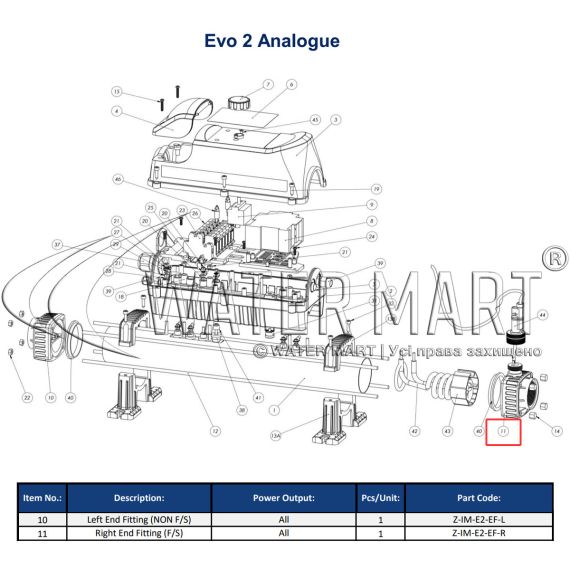 ​Фланец электронагревателя Elecro Evolution 2 (Z-IM-E2-EF-R) - схема