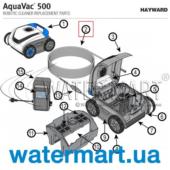 ​Кабель пылесоса Hayward AquaVac 500 RCX341190 - схема 2