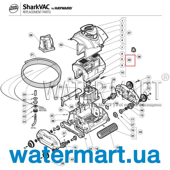 ​Корпус фильтра пылесоса Hayward SharkVac RCX97414 - схема
