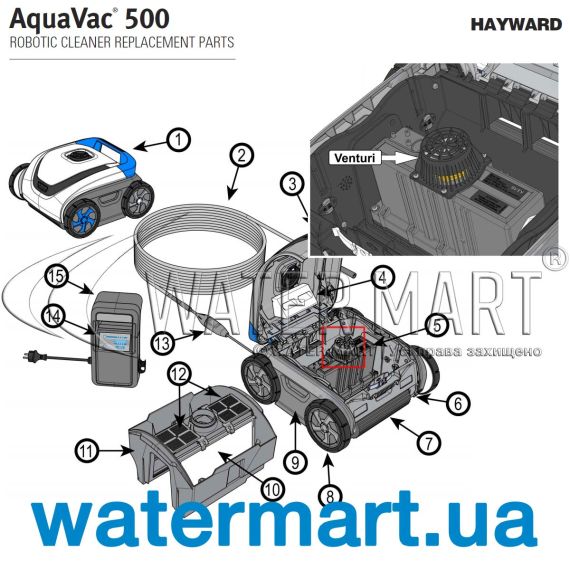 ​​Крыльчатка пылесоса Hayward AquaVac 500 (RCX341241BK)​ - схема 2