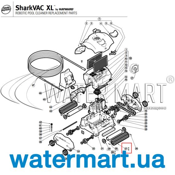​Ролик чистящий Hayward SharkVac XL (RCX26011WCE) - схема