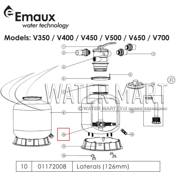 ​Сепаратор фильтра Emaux V (01172008)​​ - схема