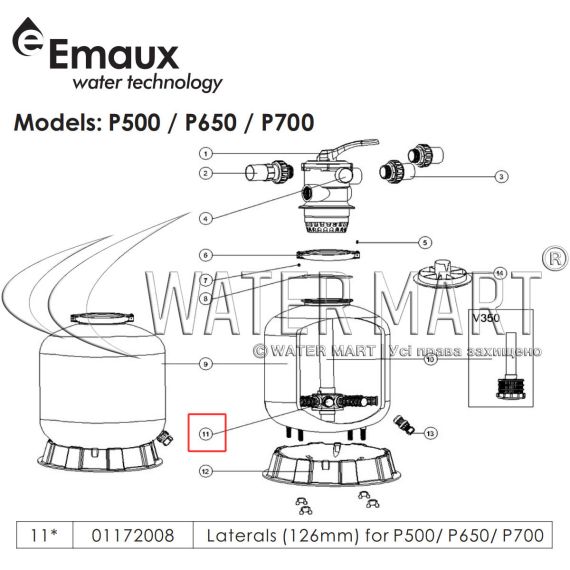 Сепаратор фильтра Emaux P (01172008) - схема