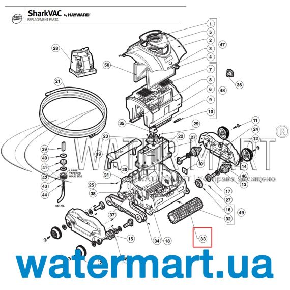 ​Сменная щетка для пылесоса Hayward SharkVac RCX26008 - схема