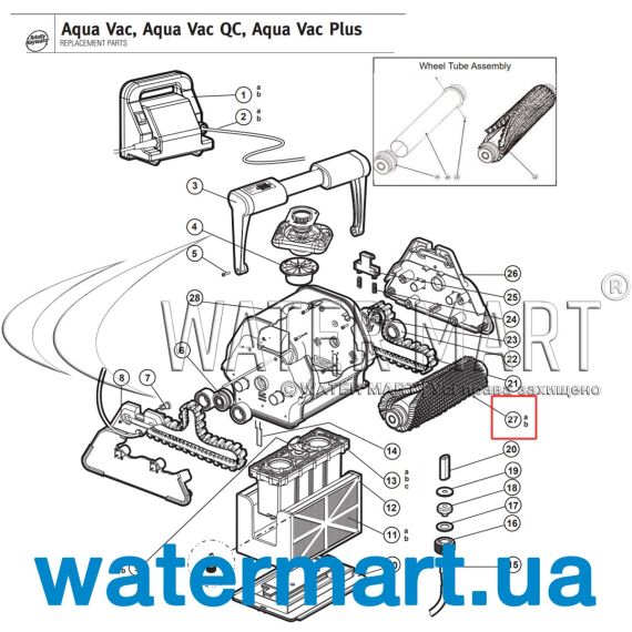 ​Сменная щетка для пылесоса Hayward AquaVac RCX26008 - схема