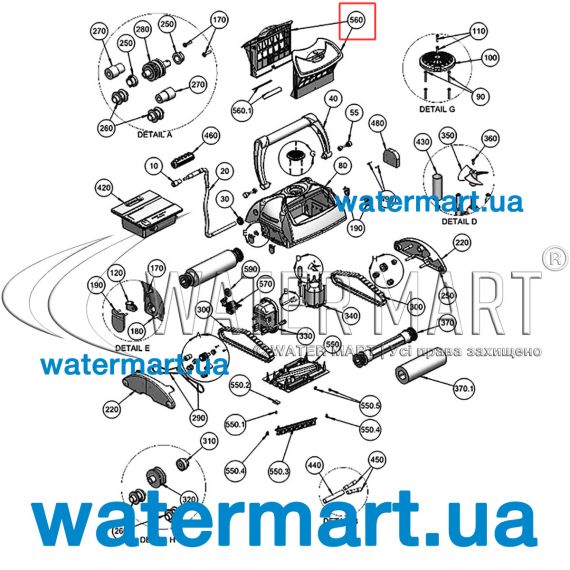 Фильтр-картридж робота-пылесоса Aquabot Viva Go (AS1051221) - схема