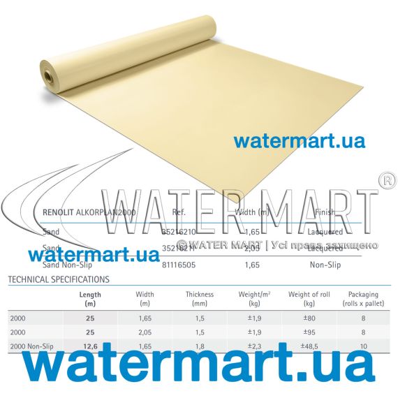 ПВХ-мембрана Renolit Alkorplan2000 Sand Non-Slip