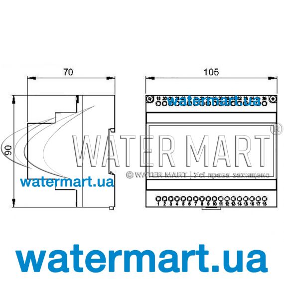 Габариты модулятора AstralPool LumiPlus 27818