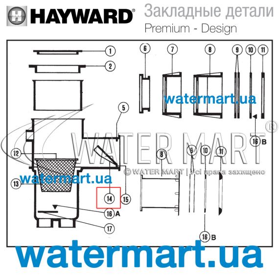 Шторка скиммера Hayward Premium Design (SKX6598) - комплектация